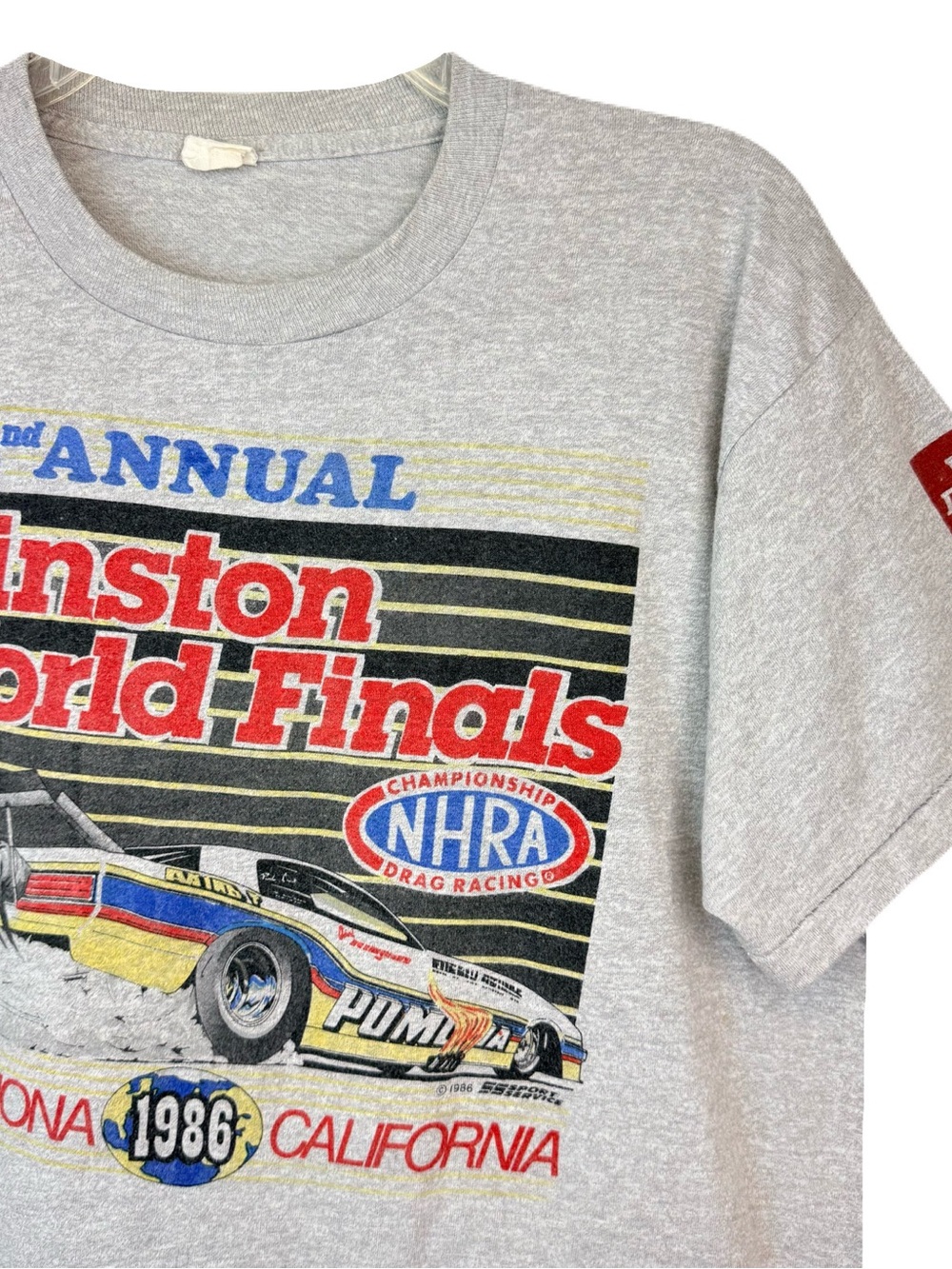 RARE Vintage 1986 NHRA Winston World Finals 22nd Annual Double Sided T-Shirt